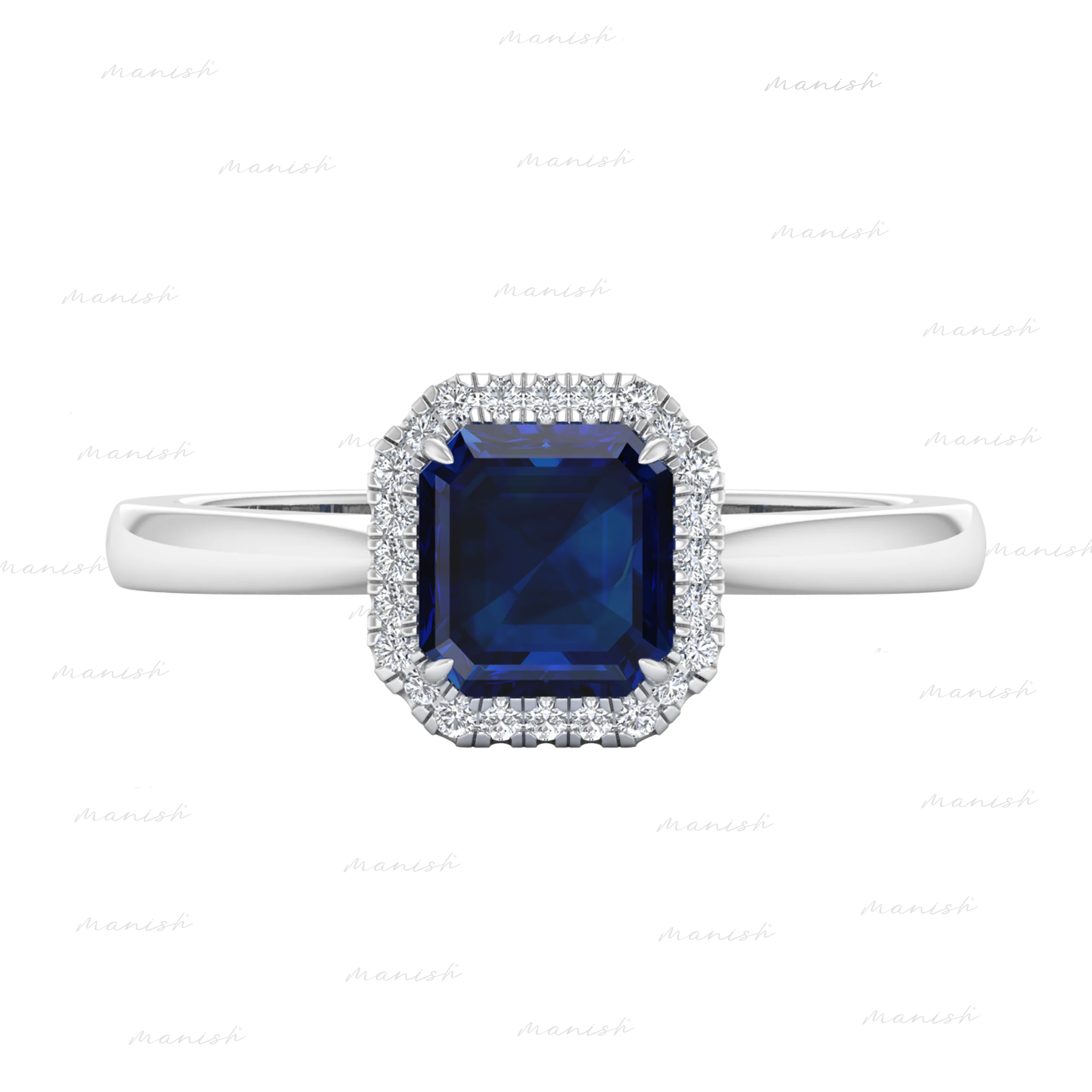 Eira Diamond and Blue Sapphire Ring